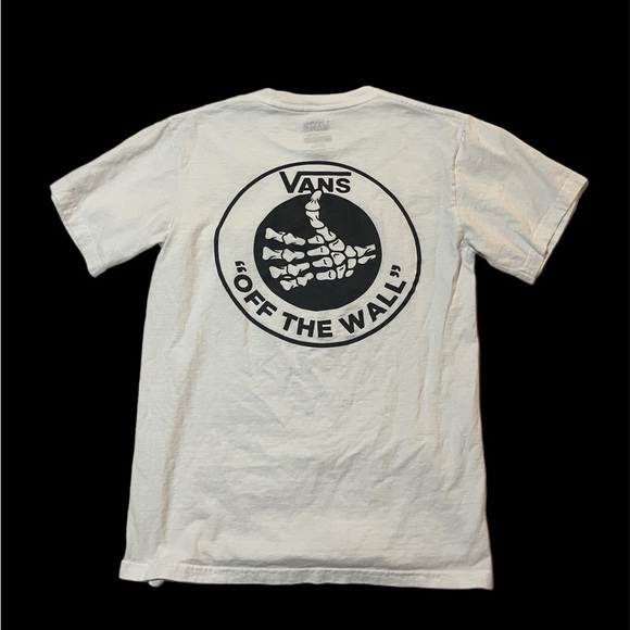 Vans White T-Shirt with Skull Graphic - Size (ADULT) X-Small - Picture 3 of 4
